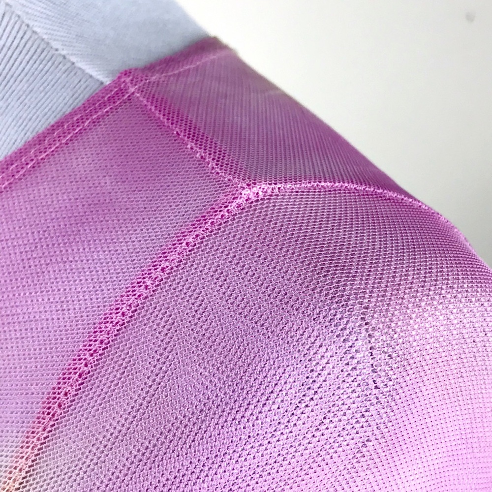 Collina Strada Pink Tie Dye Top Blouse Size S 4 6 Sheer Sexy Couture Net Retro - Picture 6 of 8